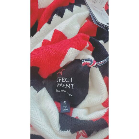 PERFECT MOMENT CHEVRON MERINO WOOL TURTLENECK SWEATER red small - Picture 9 of 11